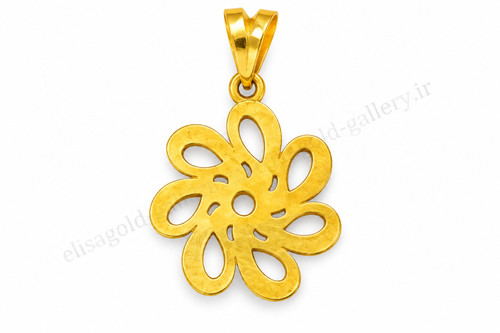 آویز طلای ۱۸ عیار گل هفتپر مشبک 0.53 گرم